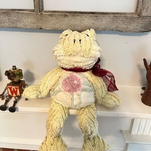 Vintage Chenille Textured Plush Frog Fine Toy Co RARE